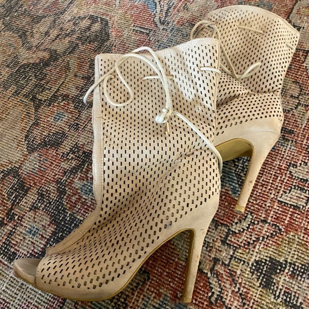 Perforated, Drawstring Booties - image 1